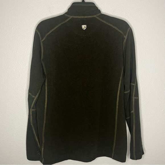 Kuhl 1/4 Zip Pullover Long Sleeve Crewneck Men Medium Green Fleece Lined Outdoor - Picture 8 of 9